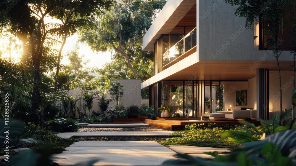 modern house in the park modern house in the park