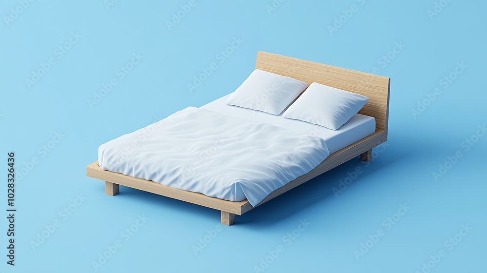 3D Icon of Bed with Pillow for Sleep Tracker 3D Icon of Bed with Pillow for Sleep Tracker