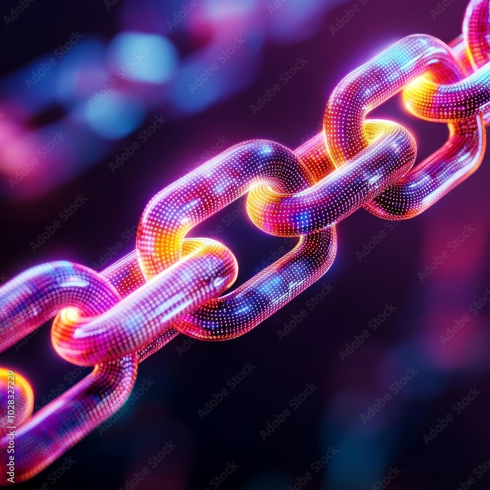 Blockchain innovation, neon hologram web, tech-inspired background, vibrant colors Blockchain innovation, neon hologram web, tech-inspired background, vibrant colors
