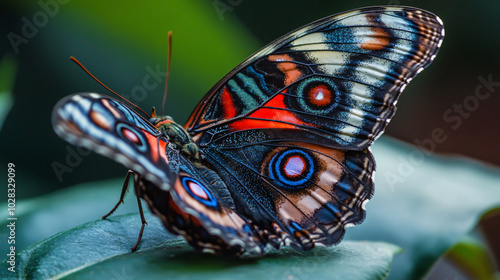 A close-up of a butterfly opening its wingsA close-up of a butterfly opening its wings photo