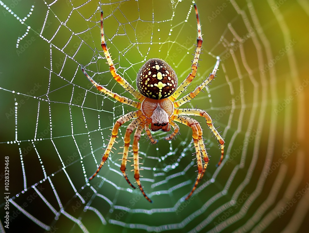 headshot of spider in its web using macro lens headshot of spider in its web using macro lens
