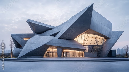 A contemporary art museum with a sculptural, abstract design. The angular forms and dynamic spaces create a sense of movement and exploration, reflecting the art it houses