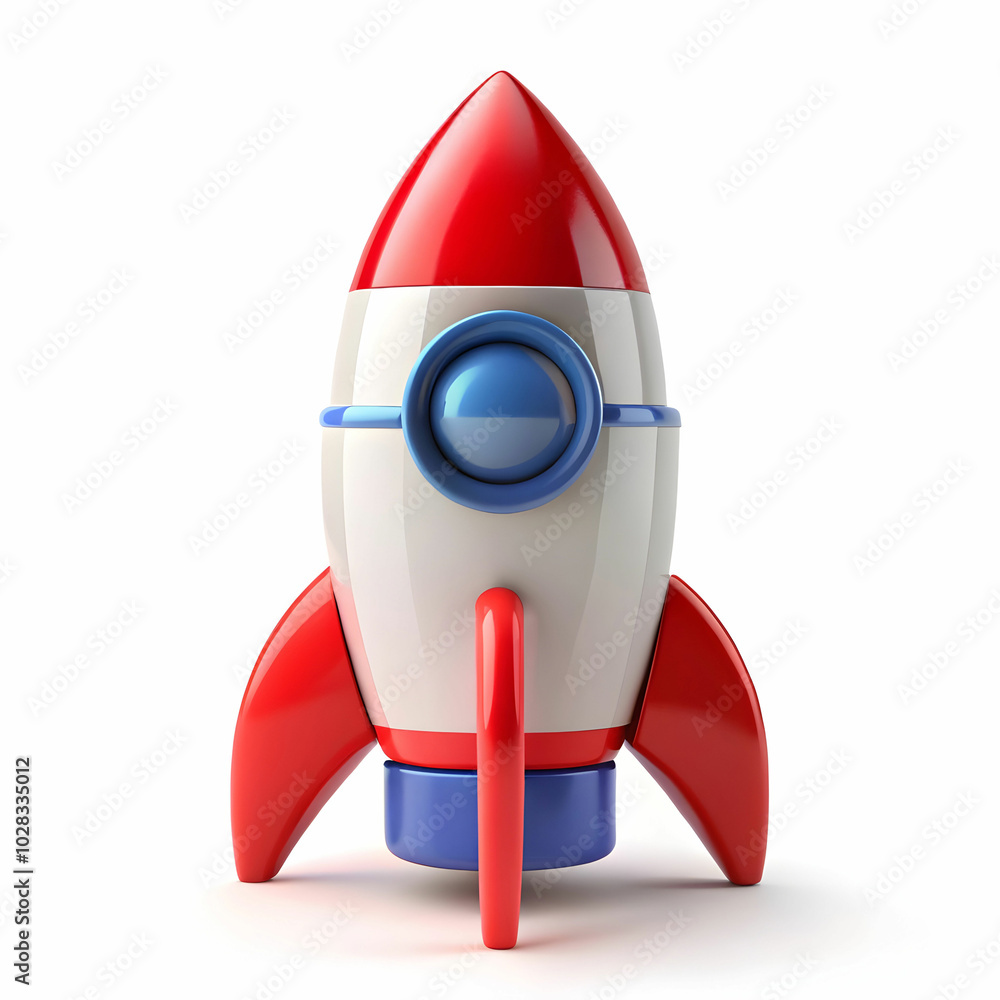 a-red-and-white-toy-rocket-with-a-blue-and-red-cap a-red-and-white-toy-rocket-with-a-blue-and-red-cap