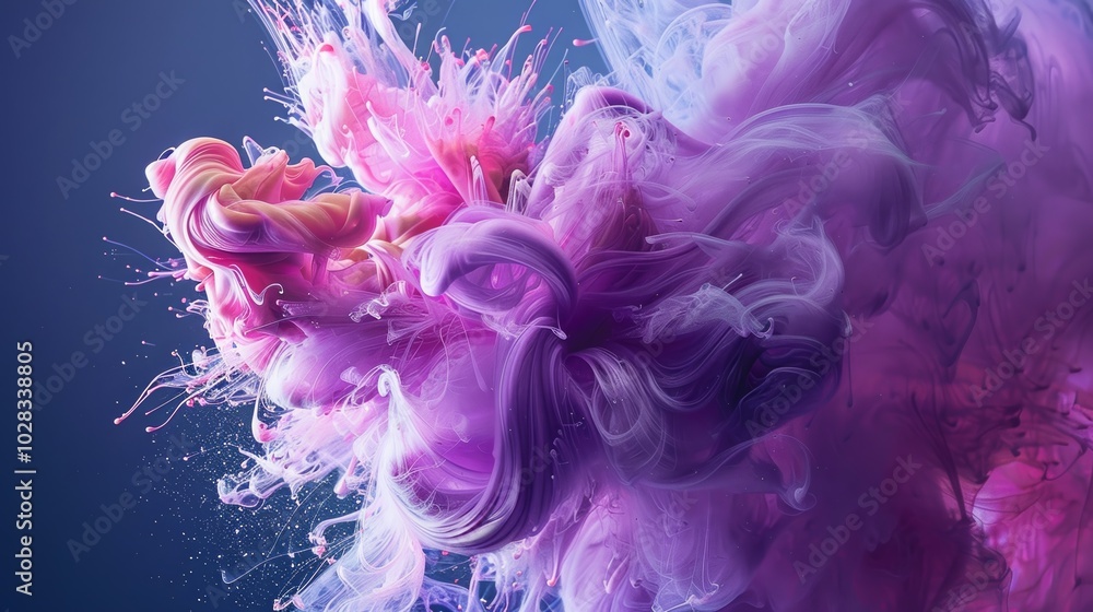 Fototapeta premium Wallpaper Abstract background formed by colored pigments exploding in water