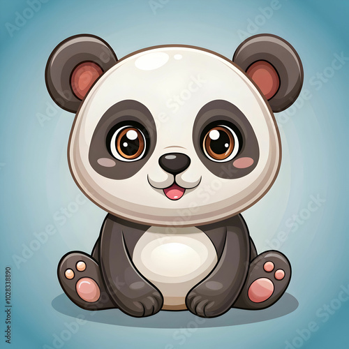 cute panda vector illustration panda cartoon logo photo