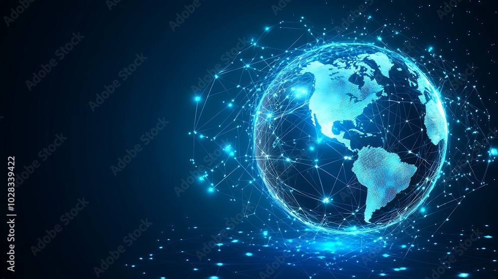 Abstract Digital Globe with Network Connections Abstract Digital Globe with Network Connections