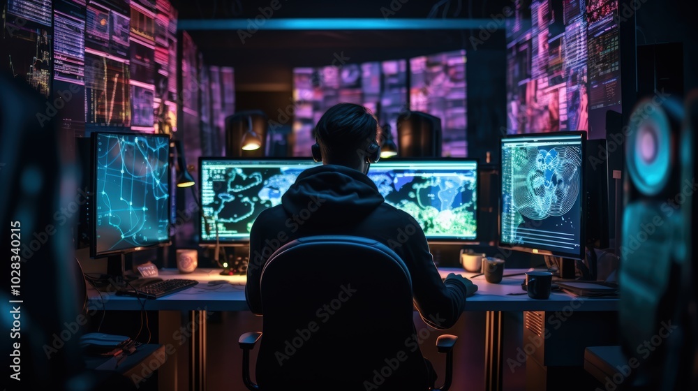 Programmer Utilizes Multiple Screens for Enhanced Development Programmer Utilizes Multiple Screens for Enhanced Development