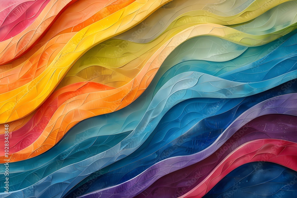 A close up of a multicolored wave pattern A close up of a multicolored wave pattern