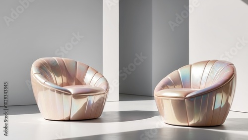 Opalescent sheen with Sculptural furniture. photo