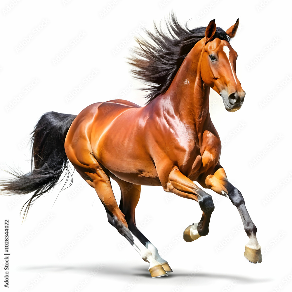 Obraz premium horse run on whit background