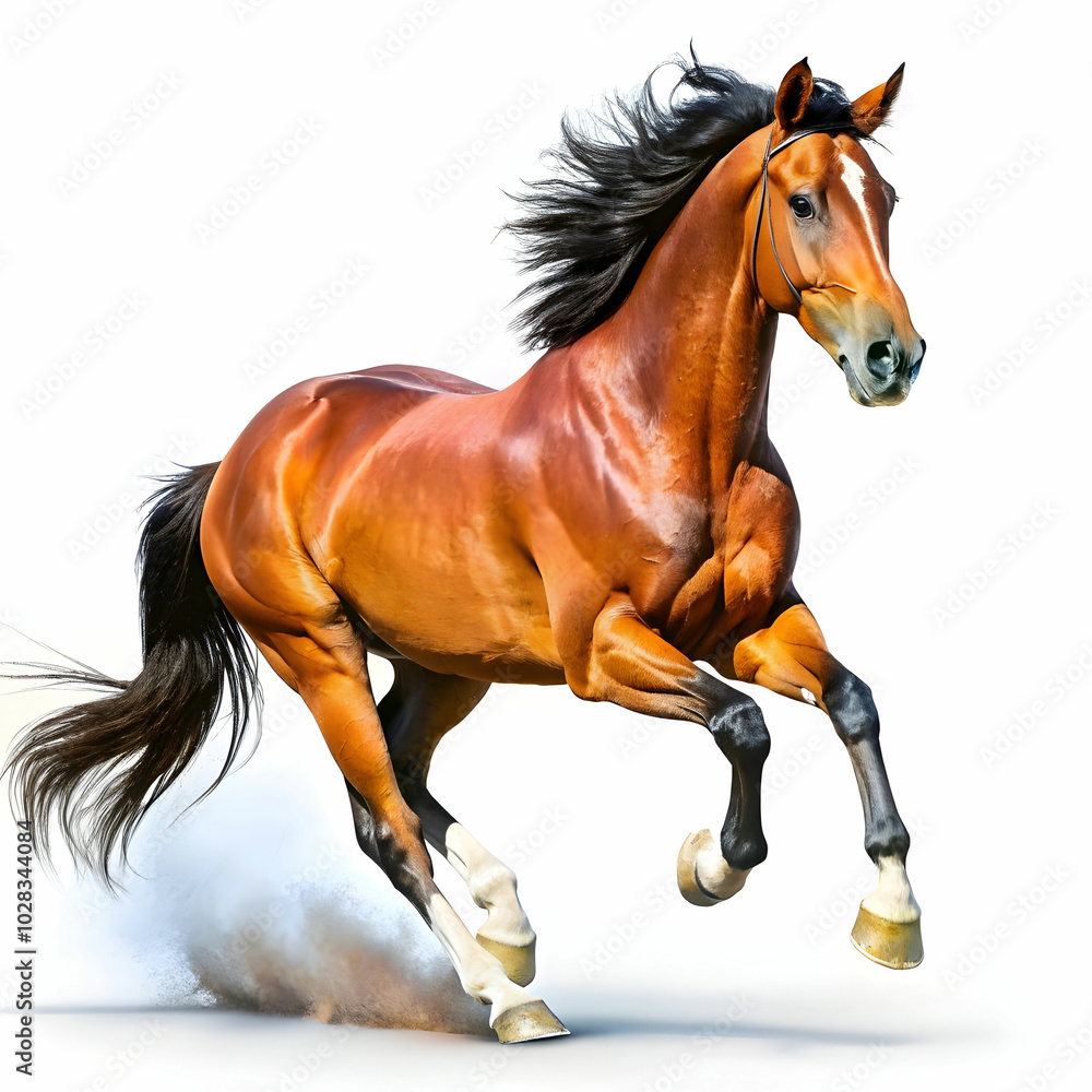 Obraz premium horse run on whit background