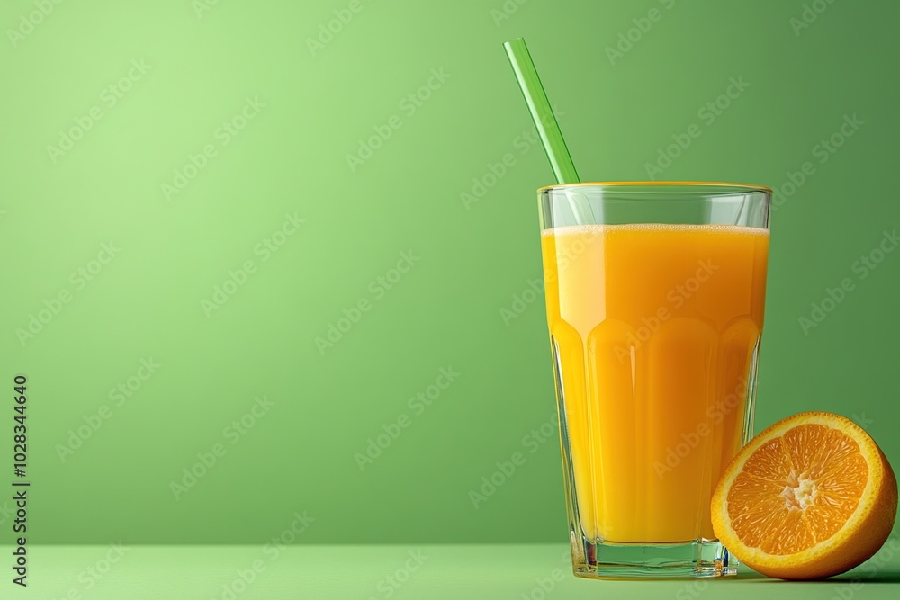 Refreshing Orange Juice with a Slice of Orange Refreshing Orange Juice with a Slice of Orange