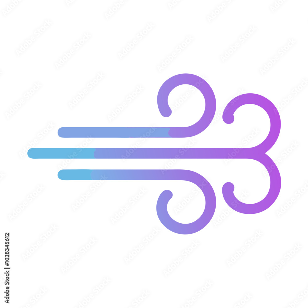Purple and Blue Gradient Wind Icon Design Purple and Blue Gradient Wind Icon Design