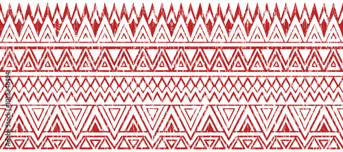 Seamless pattern, ethnic background, geometric ornament, vector design, border	
