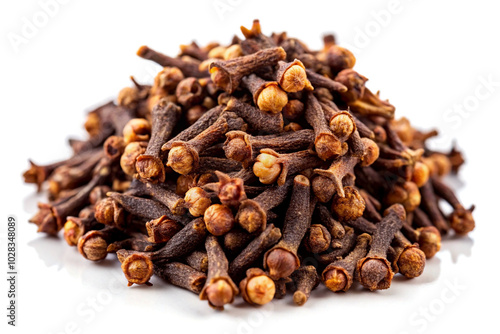 Organic herbal clove, on white background