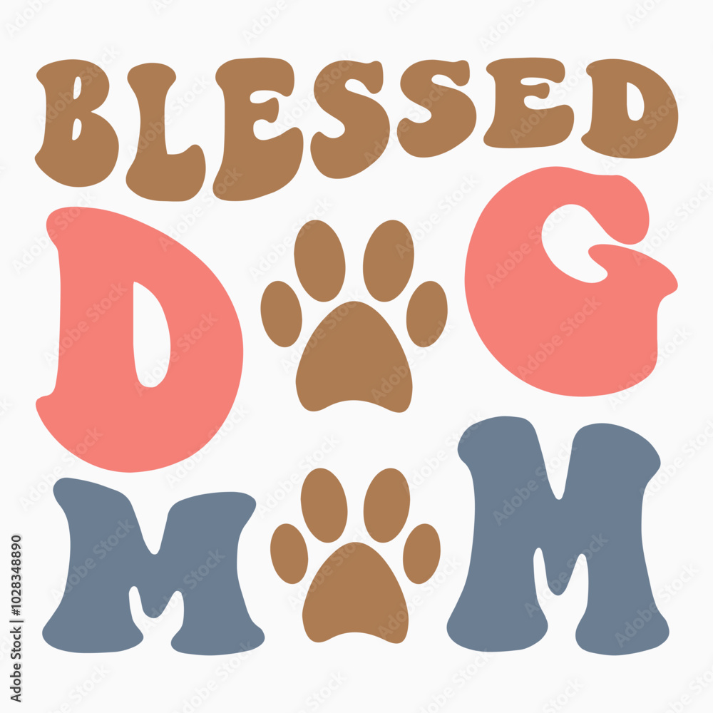 Blessed dog mom svg retro t shirt design Blessed dog mom svg retro t shirt design