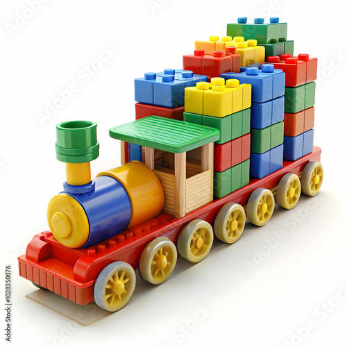 toys block make a train