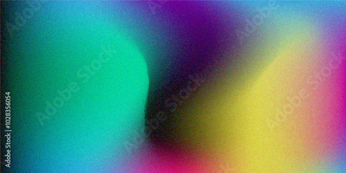 Colorful rainbow Gradient grainy noise texture background. Wave granny banner, poster, wallpaper background.