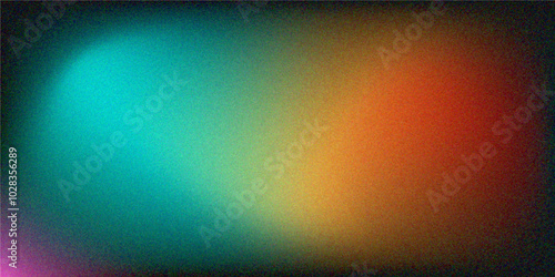 Blue, orange, pink gradient grainy noise texture background. Wave granny banner, poster, wallpaper background.
