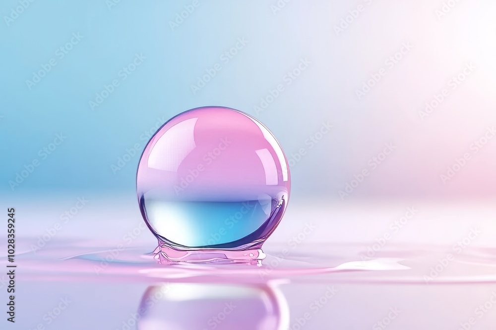 Colorful Soap Bubble on Water Surface Colorful Soap Bubble on Water Surface