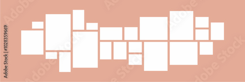 Pictures or photos frame collage layout abstract photo frames and digital photo wall template