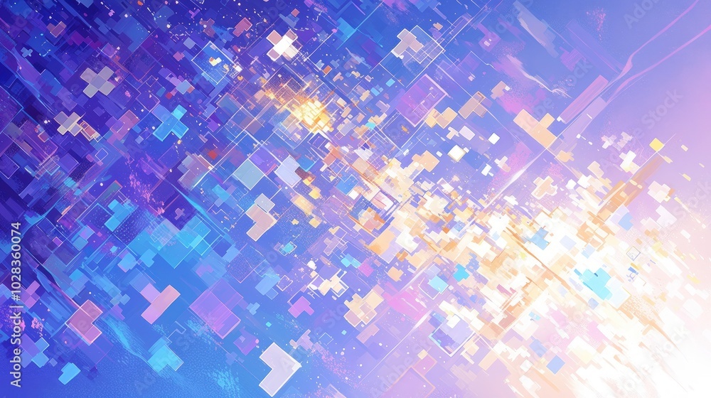 Abstract Digital Art with Bright Colors and Geometric Shapes Abstract Digital Art with Bright Colors and Geometric Shapes