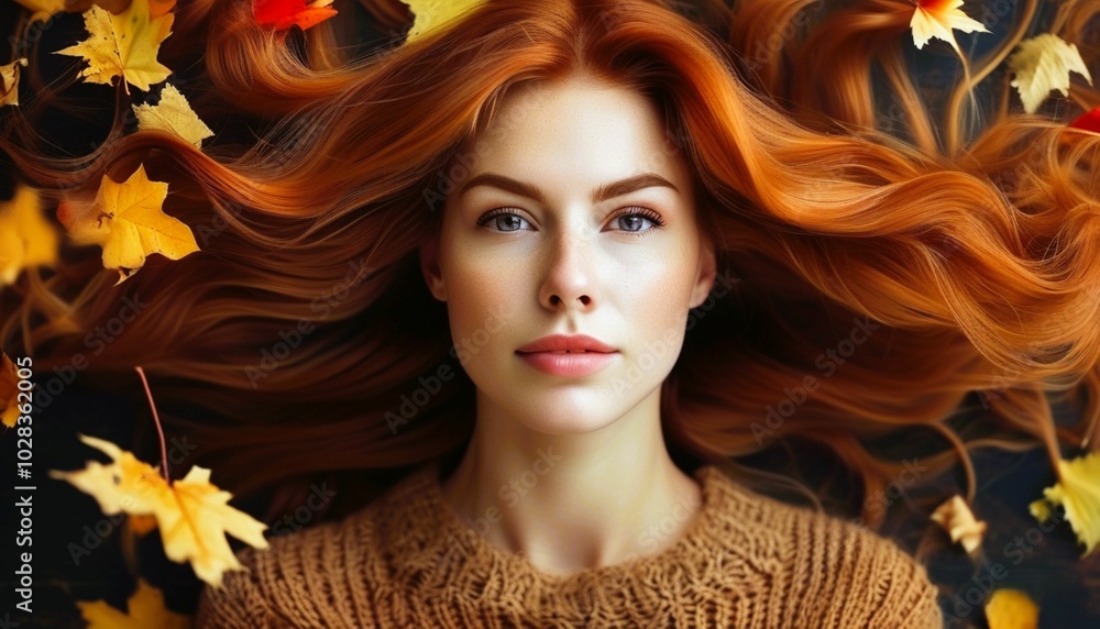 Glamorous Portrait of a Woman with Long, Flowing Hair Glamorous Portrait of a Woman with Long, Flowing Hair