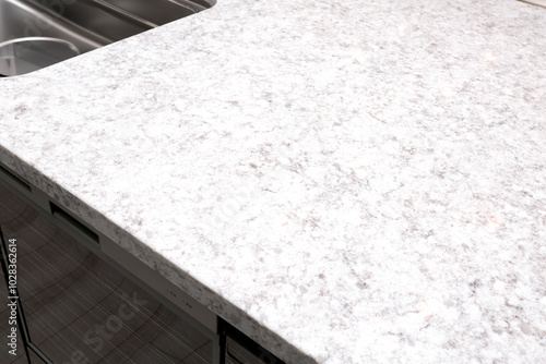 大理石柄キッチン天板、住宅設備