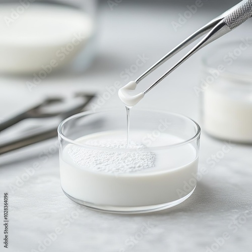 Mixing resin for filling, tools ready, detailed preparation