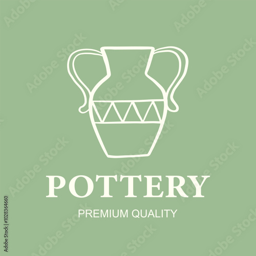 Pottery Handmade Manufacture Logo Design Template