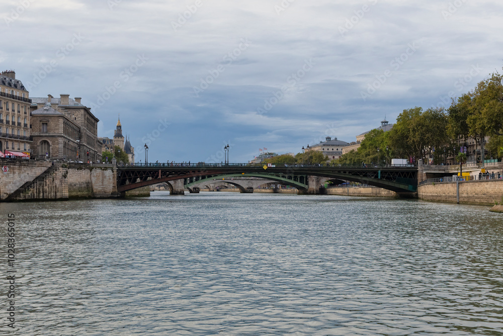 Fototapeta premium Bridges of the Seine: Parisian Architecture and Reflections