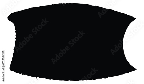 Black paper with torn edge on white background, centered for text placement, minimalistic design for creative use photo