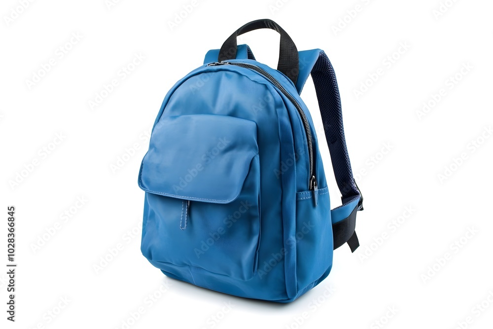 School backpack blue color. Isolated on white background. School backpack blue color. Isolated on white background.