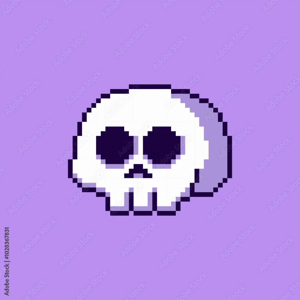 Obraz premium Pixel art Skull game asset design