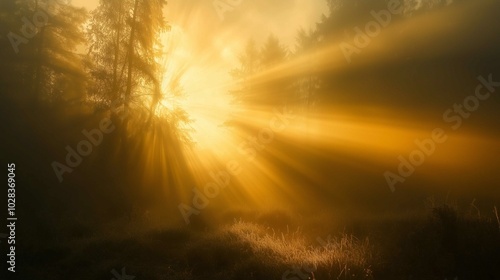 Sunlight shining trees forest grass morning sun rays background break dawn light technology fog searchlights wonder devotion sunbeams reaching towards heavens amazing inspiring 