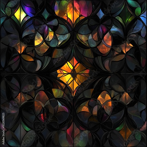 Wallpaper Mural Geometric hexagon pattern wallpaper with a seamless mosaic design in vibrant colors, featuring 3D cube shapes and a textured glass effect, perfect for decoration and backdrop use Torontodigital.ca