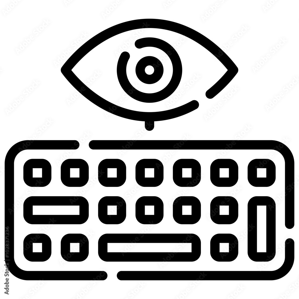 Eye Monitoring Over a Keyboard Illustration Eye Monitoring Over a Keyboard Illustration