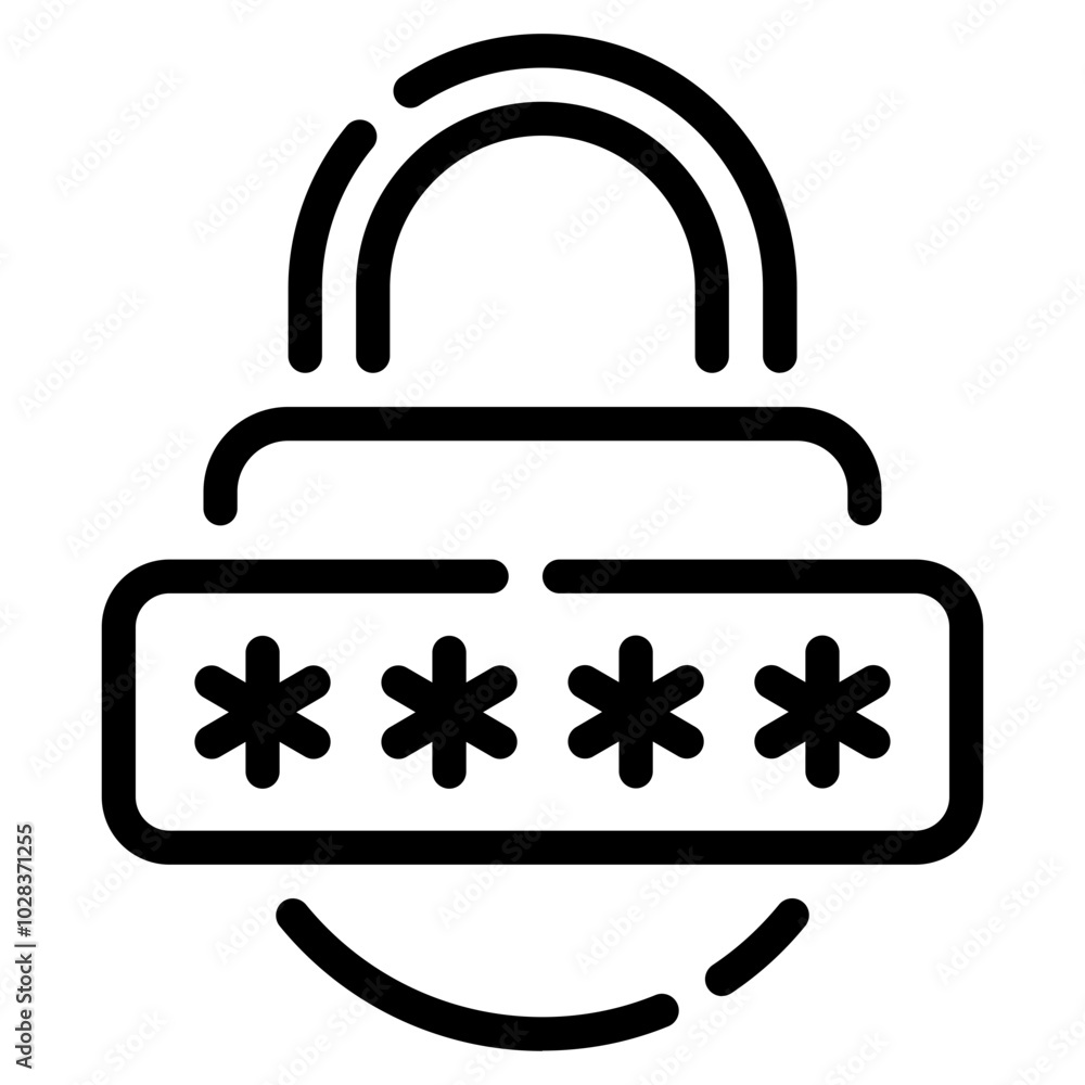 Secure Lock Icon Representing Password Protection Secure Lock Icon Representing Password Protection