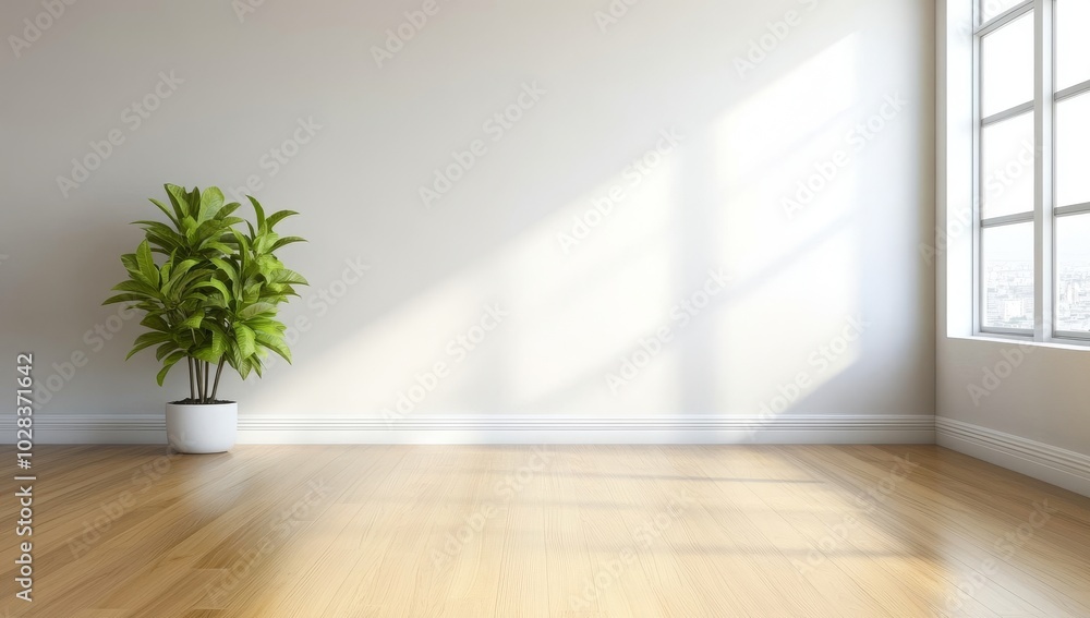 Green Plant in Empty Room Green Plant in Empty Room