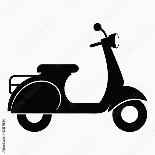 Scooter Silhouette Vector Illustration Minimalist Vehicle Design