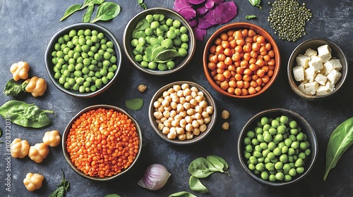 Colorful Plant-Based Protein Meal Ingredients