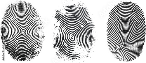 Obraz na płótnie Vector black fingerprint on white Transparent background. w salonie