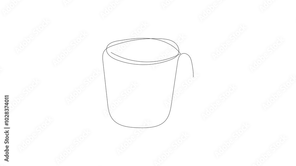 mug monoline animation on white background mug monoline animation on white background