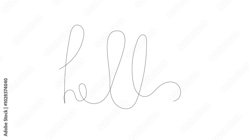 hello word monoline on white background animation video hello word monoline on white background animation video