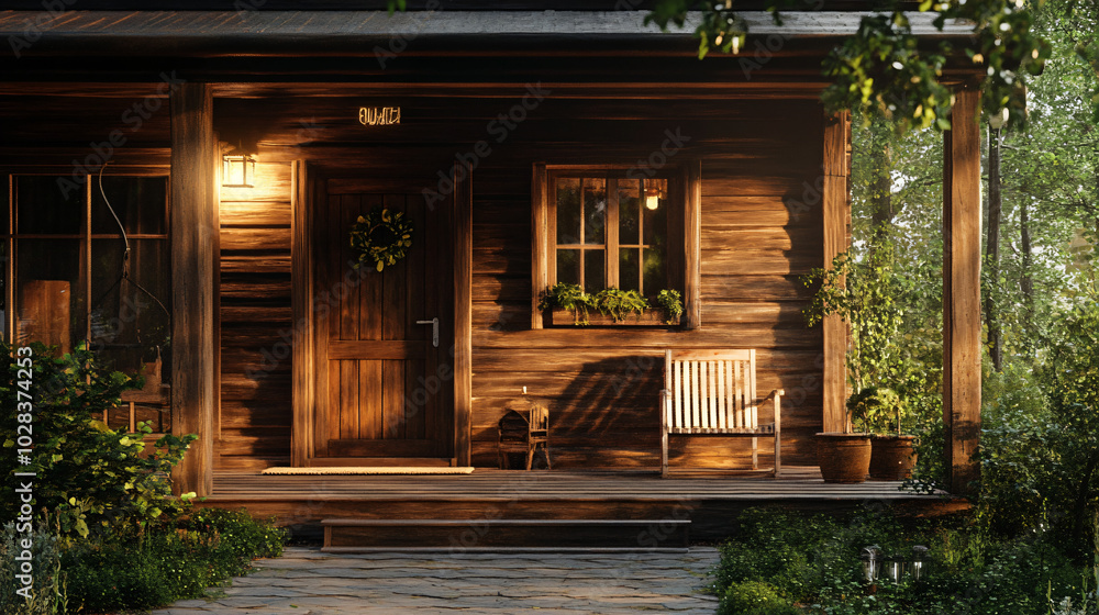 A charming wooden facade with a welcoming porch A charming wooden facade with a welcoming porch