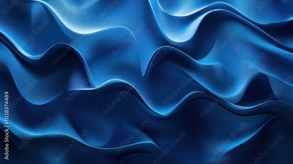 Obraz premium A close-up of flowing blue fabric, showcasing texture and movement.