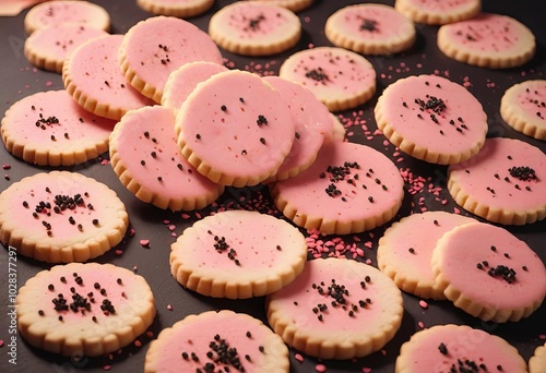 creamy cookies on a black background