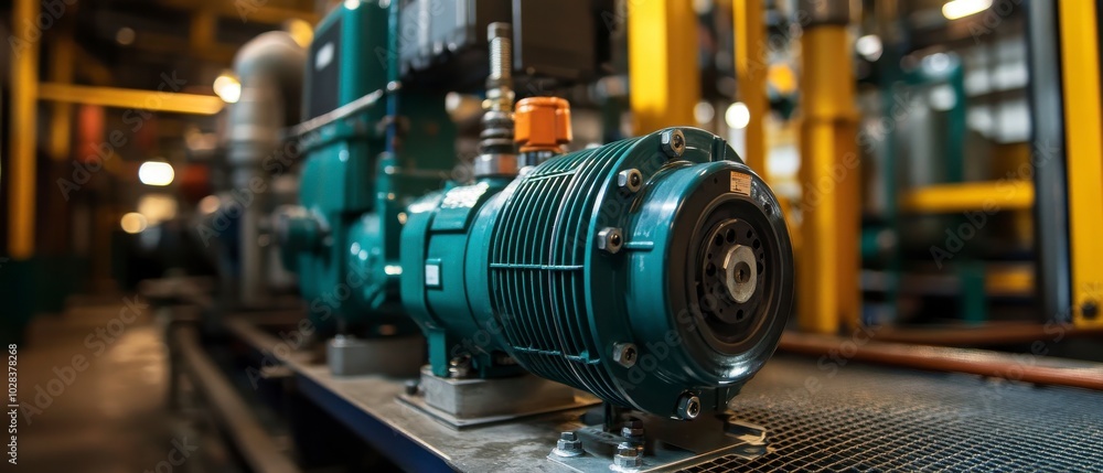 Fototapeta premium Industrial pump machinery greening technology innovation system efficiency engineering manufacturing setting vibrant energy