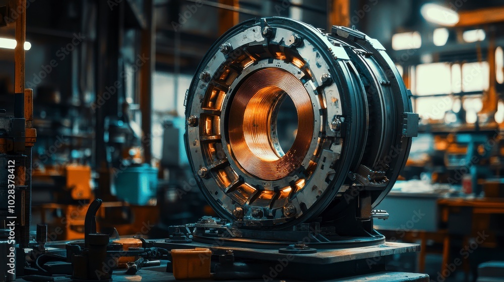Industrial Machinery Hub, Gears and Rotors, Engineering Marvel, Metal Workshop, Precision Equipment, Factory Environment Industrial Machinery Hub, Gears and Rotors, Engineering Marvel, Metal Workshop, Precision Equipment, Factory Environment