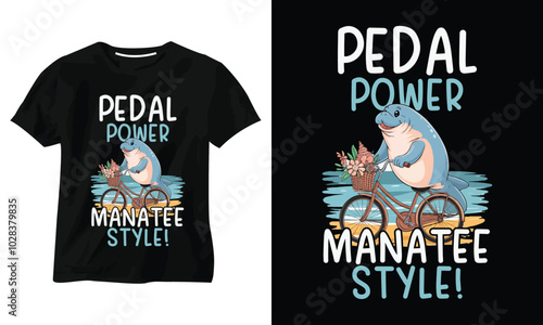 PEADAL POWER MANATEE STYLE T SHRIT DESIGN